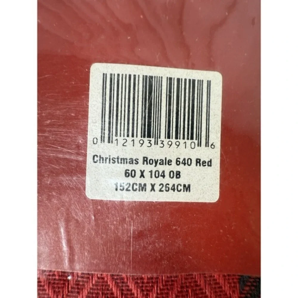 Christmas Royale Red Green Gold Plaid Oblong Tablecloth 60x104 Holiday Red 85-18